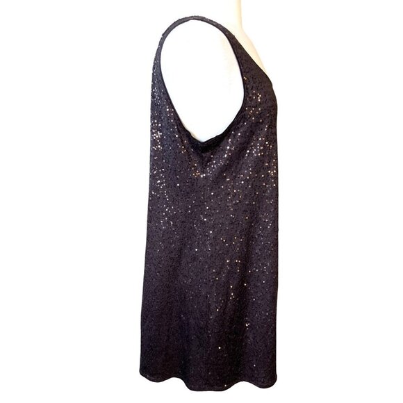 Eileen Fisher Sleeveless 100% Silk Brown Sequin A-Line Mini Cocktail Dress Large - Picture 2 of 7